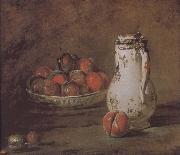Loaded peaches and plums in a bowl of water, Jean Baptiste Simeon Chardin